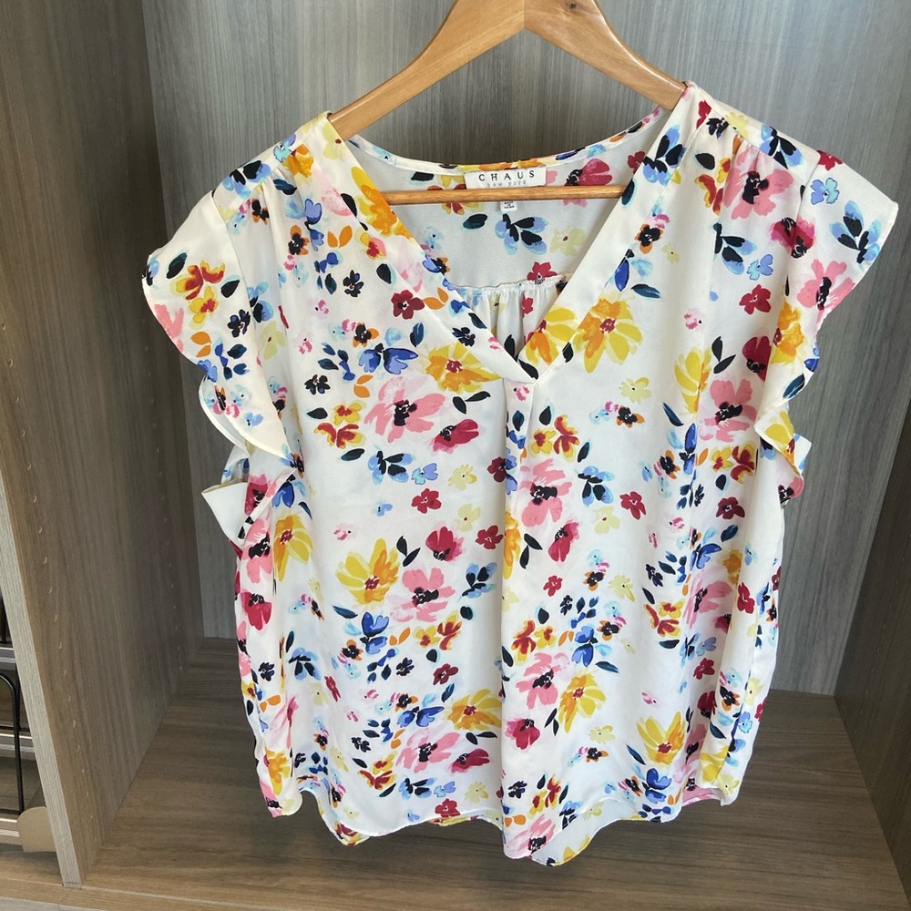 CHAUS New York Floral Blouse